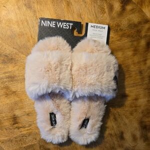 Nine West Fuzzy Slippers In Shoe Size 7-8